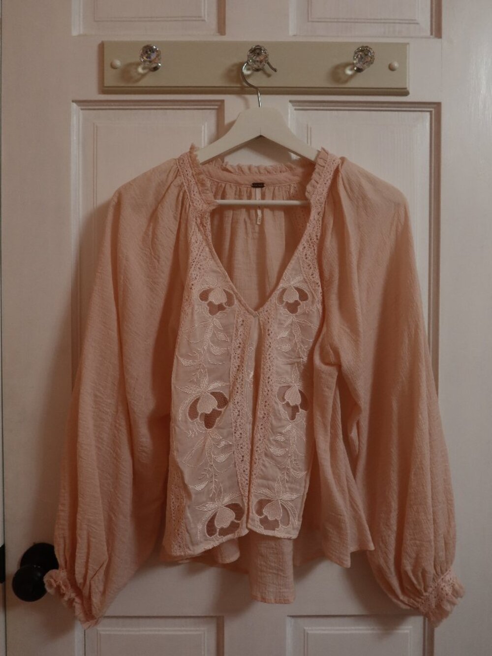 Free people pink long sleeve blouse XS
